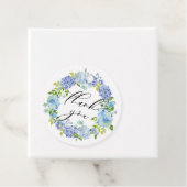 Watercolor Blue Hydrangea Wreath Wedding Vielen Da Geschenkanhänger (Beispiel)