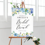 Watercolor Blue Hydrangeas Bridal Brunch Willkomme Poster<br><div class="desc">Watercolor Blue Hydrangeas Bridal Brunch Begrüßungszeichen. Whimsikales und elegantes Begrüßungszeichen am Brautmittagessen mit blauen und lila Hydrangeas,  Peonies,  Anemonen und Blättern. Dieses Blumenschild ist ideal für die Partys im Frühjahr und im Sommer.</div>