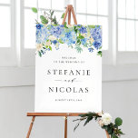 Watercolor Blue Hydrangeas Engagement Party Poster<br><div class="desc">Herzlich willkommen zu Ihrer Veranstaltung mit diesem individuell gestaltbaren Begrüßungsschild. Es ist mit Aquarellblauen Hydrangeas und Rose und Elfenbeinanemonen und Rose ausgestattet. Persönlich dieses Blumenschild,  indem Sie Ihre Veranstaltungsdetails hinzufügen. Dieses Hydrangea-Verlobungszeichen ist perfekt für Frühlings- und Winterveranstaltungen.</div>