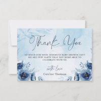 Watercolor Blue It a Boy Danke Baby Dusche
