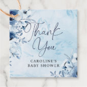 Watercolor Blue It a Boy Danke Baby Dusche Geschenkanhänger (Vorderseite)