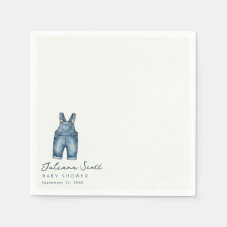 Watercolor Blue Jeans Baby Shower Denim Serviette