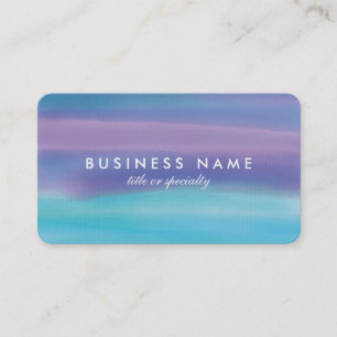 Watercolor Blue Lila Colors Business Card Visitenkarte