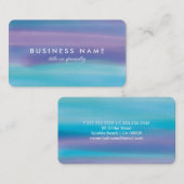 Watercolor Blue Lila Colors Business Card Visitenkarte (Vorne/Hinten)
