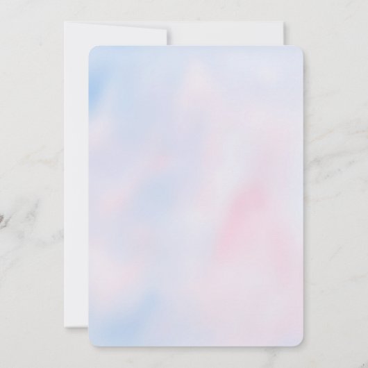 Watercolor Blue Lila Lilac Blume Brautparty Einladung (Rückseite)