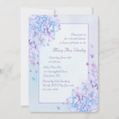 Watercolor Blue Lila Lilac Blume Brautparty Einladung (Vorderseite)
