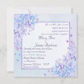 Watercolor Blue Lila Lilac Blume Einladende Karte (Vorderseite)