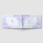 Watercolor Blue Lila Lilac Blume Gästebuch (Voll)