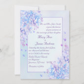Watercolor Blue Lila Lilac Blume Hochzeit Einladun Einladung (Vorderseite)