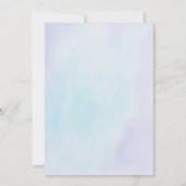 Watercolor Blue Lila Lilac Blume Hochzeit Einladun Einladung (Rückseite)
