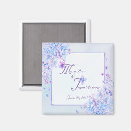 Watercolor Blue Lila Lilac Blume Magnet