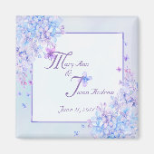 Watercolor Blue Lila Lilac Blume Magnet (Vorne)
