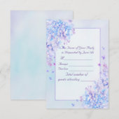 Watercolor Blue Lila Lilac Blume Wedding RSVP Karte (Vorne/Hinten)