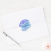 Watercolor Blue Lila Wedding DANK Runder Aufkleber (Umschlag)