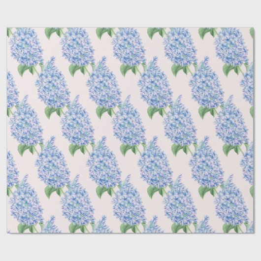 Watercolor Blue Lilac Pattern Geschenkpapier (Flach)