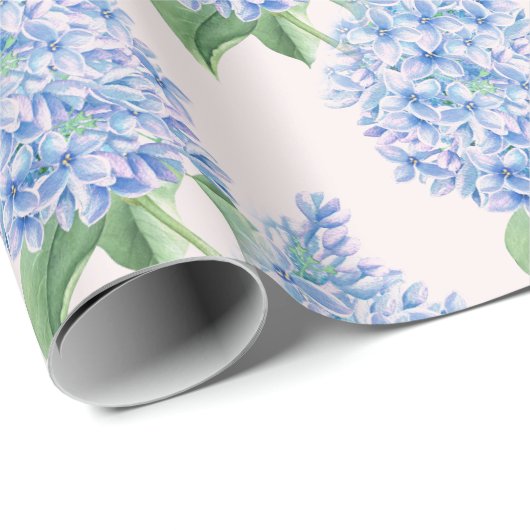 Watercolor Blue Lilac Pattern Geschenkpapier (Rolleneckpunkt)