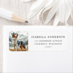 Watercolor Blue Merle Australian Shepherd