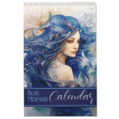 Watercolor Blue Mermaid Kalender (Titelbild)