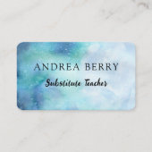 Watercolor Blue Modern Visitenkarte (Vorderseite)