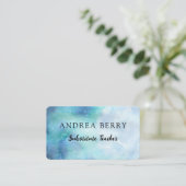 Watercolor Blue Modern Visitenkarte (Stehend Vorderseite)