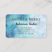 Watercolor Blue Modern Visitenkarte (Rückseite)