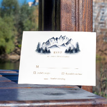 Watercolor Blue Mountain Rustic UAWG Response Card