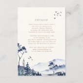 Watercolor Blue Mountain Wedding Details Card Begleitkarte (Vorderseite)