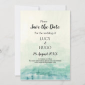 Watercolor Blue Ombre boho Wedding Save The Date (Vorderseite)