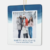 Watercolor Blue Ombre Holiday Keramikornament (Links)