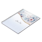 Watercolor Blue Pink Floral Notebook Notizblock (Linke Seite)