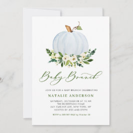 Watercolor Blue Pumpkin Fall Baby Dusche Brunch Einladung