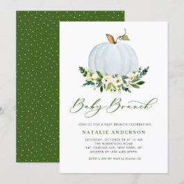 Watercolor Blue Pumpkin Fall Baby Dusche Brunch Einladung