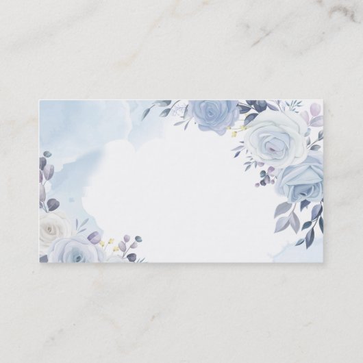 Watercolor Blue Rose Hochzeitsplaner Custom Visitenkarte (Rückseite)