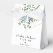 Watercolor Blue Rose Taufe Christening Geschenkschachtel (Vorderseite)