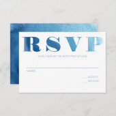 Watercolor Blue RSVP Card (Vorne/Hinten)