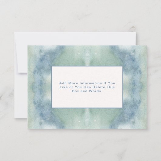 Watercolor Blue RSVP Card Boho Hippie (Rückseite)