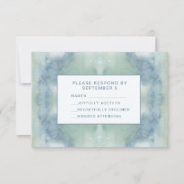 Watercolor Blue RSVP Card Boho Hippie Karte