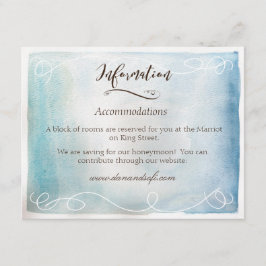 Watercolor Blue Sea oder Sky Information Card Begleitkarte
