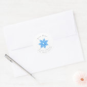 "Watercolor Blue Snowflake"-Etiketten Runder Aufkleber (Umschlag)