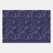 Watercolor Blue Snowflake Reindeer Tree Christmas Geschenkpapier Set (Vorderseite 3)