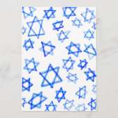 Watercolor Blue Star von David Bar Bat Mitzvah Menükarte (Rückseite)