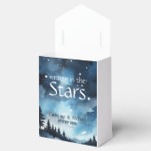 Watercolor Blue Starry Night Sky Celestiding Weddi Geschenkschachtel (Geöffnet)