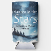 Watercolor Blue Starry Night Sky Celestiding Weddi Selters Dosenkühler (Vorderseite)