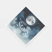 Watercolor Blue Starry Night Sky Celestiding Weddi Serviette (Ecke)