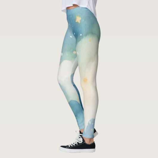Watercolor Blue Starry Sky Leggings (Links)