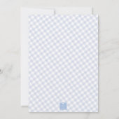 Watercolor Blue Stork Monogram Crest Baby Shower Einladung (Rückseite)