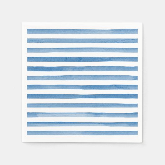 Watercolor Blue Stripes Babydusche Serviette (Vorderseite)