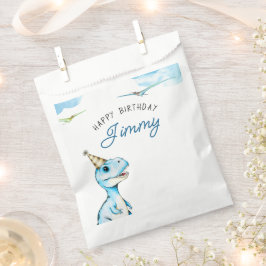 Watercolor Blue Three Rex Dinosaurier Geburtstag Geschenktütchen