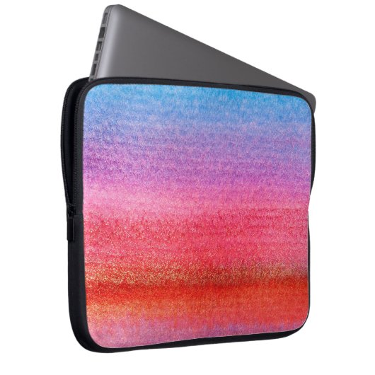 Watercolor Blue to Pink Gradient Blend Laptopschutzhülle (Vorne Rechts)