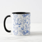 Watercolor Blue Toile De Jouy Ostersonne Tasse (Links)